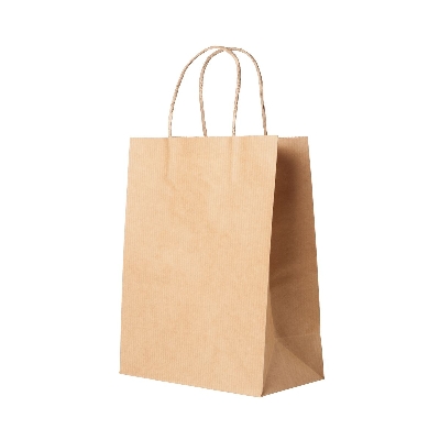 Sacs cabas avec poignées torsadées - kraft brun vergé